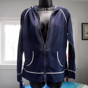 Jeans look Eddie Bauer front zip hoodie size US Large